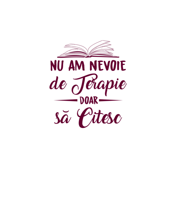 nu am nevoie de terapie, doar să citesc model alb pe tricou