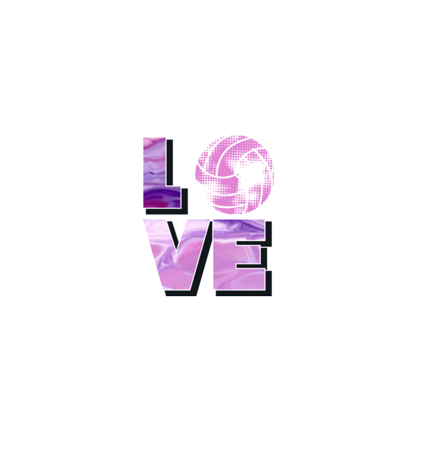 Love volleyball model negru pe tricou