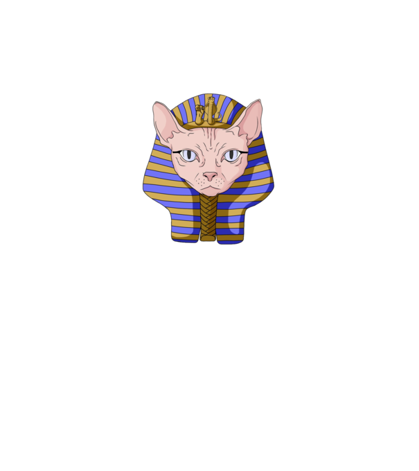 sphynx cat pharaoh model gri închis pe tricou
