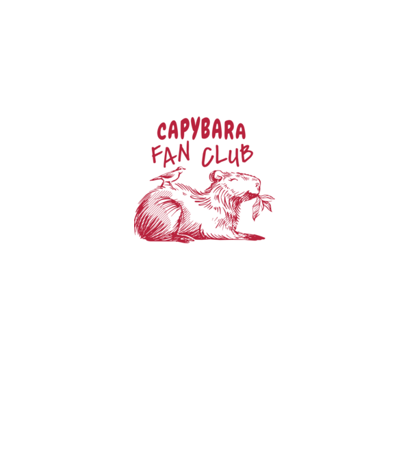 Capybara fan club model alb pe tricou