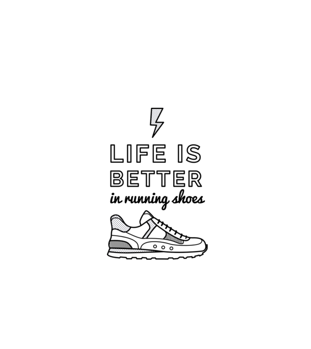 Life is better running shoes model roșu pe tricou