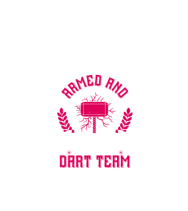 Armed and Hammered dart team model negru pe tricou