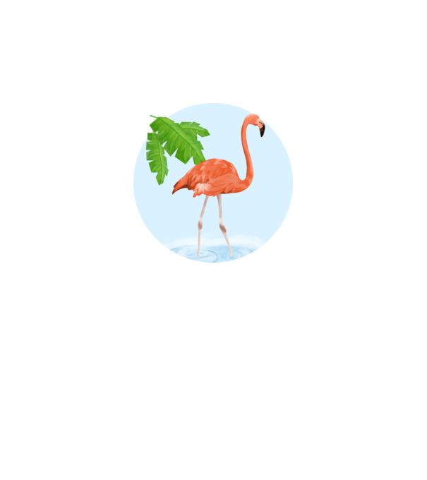 Flamingo model albastru închis pe tricou