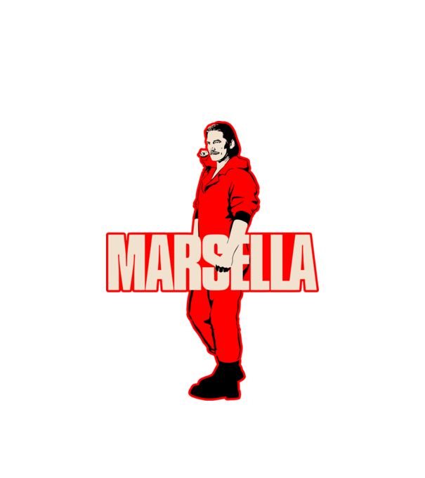 mareille la casa de papel model alb pe tricou