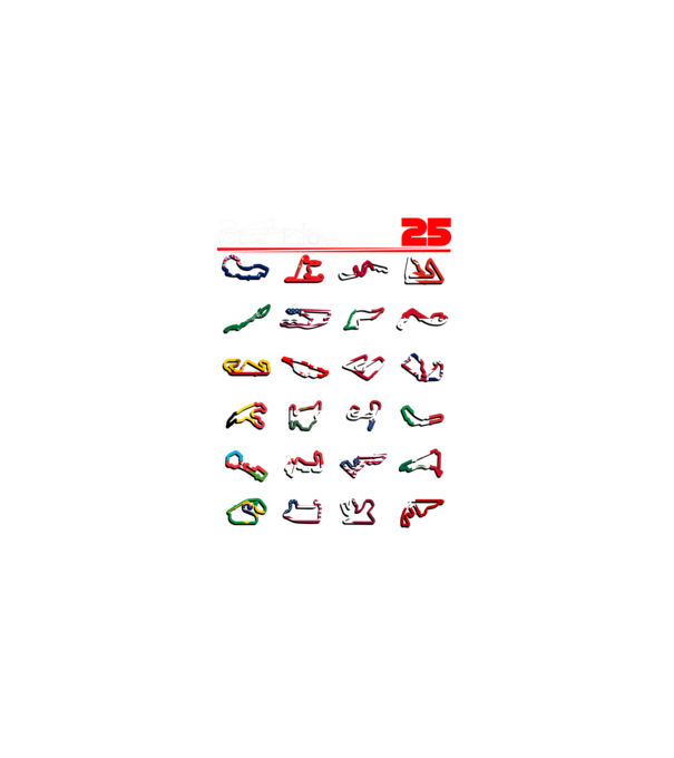 F1 calendar 2025 Negru model negru pe tricou