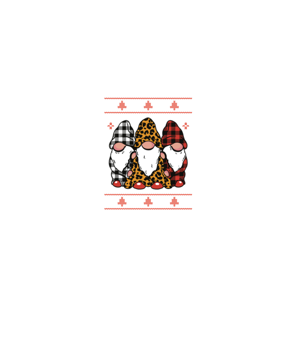Ugly sweater gnomes model negru pe tricou