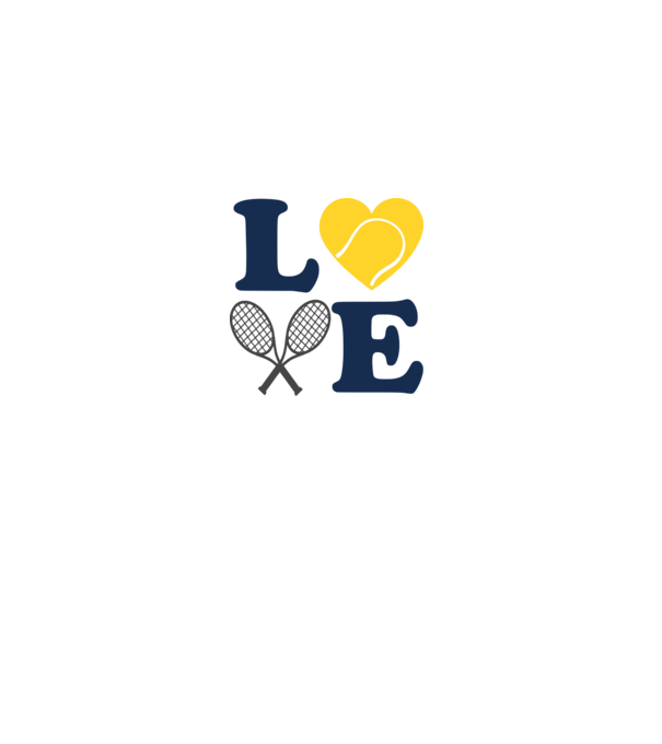 LOVE Tennis model alb pe tricou