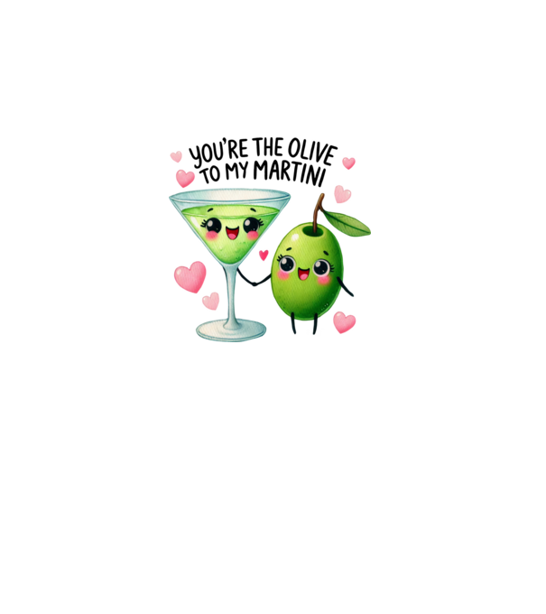 Olive to my Martini model alb pe tricou