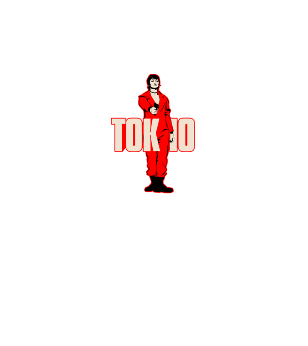 tokyo la casa de papel model negru pe tricou