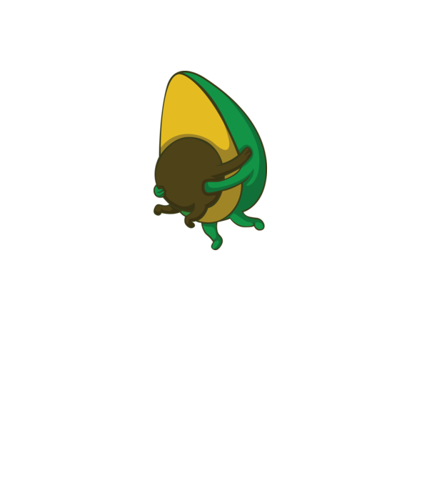 Avocado model alb pe tricou