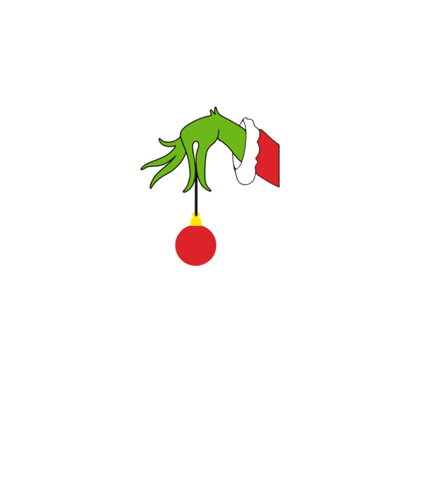 Grinch hand model alb pe tricou