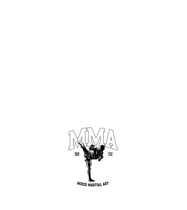 MMA model albastru închis pe tricou