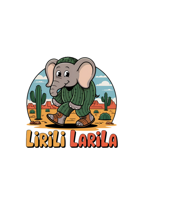 Lirili Larila model negru pe tricou