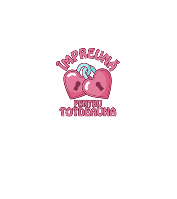 mpreună pentru totdeauna model alb pe tricou