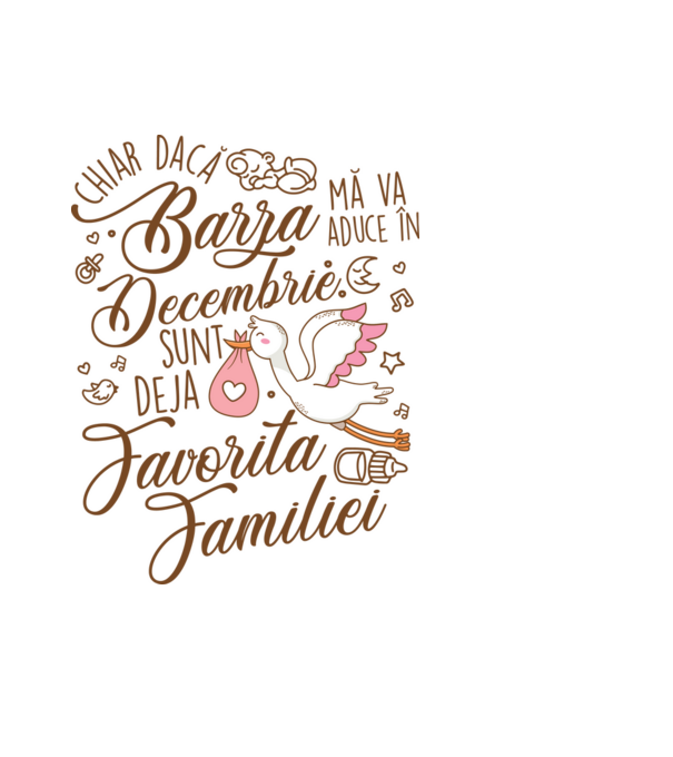 Favorita familiei DECEMBRIE model albastru deschis pe tricou