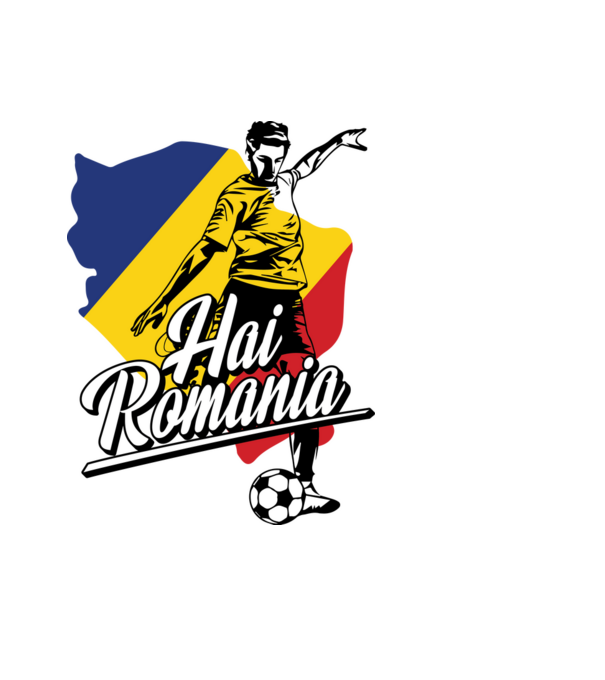 Hai romania fotbal model albastru deschis pe tricou