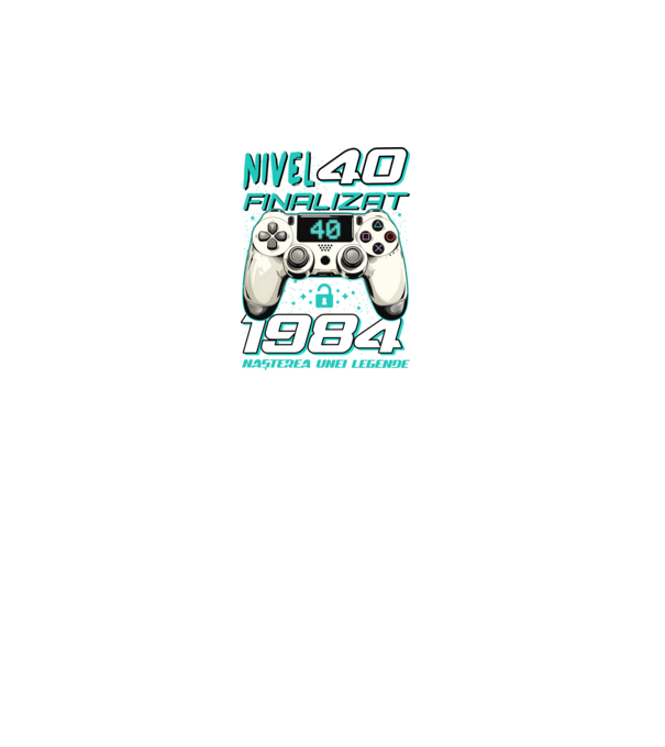 Nivel finalizat 40 1985 model negru pe tricou