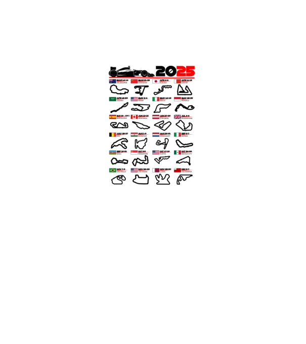 F1 calendar 2025 model galben neon pe tricou
