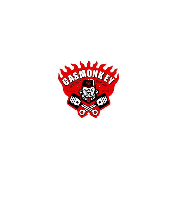 Gas Monkey model alb pe tricou