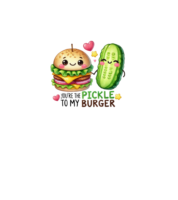 Pickle to my Burger model alb pe tricou