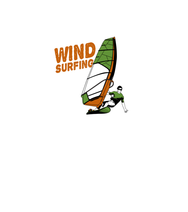 Wind Surf model negru pe tricou