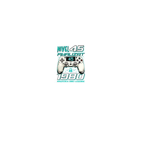 Nivel finalizat 45 1980 model negru pe tricou