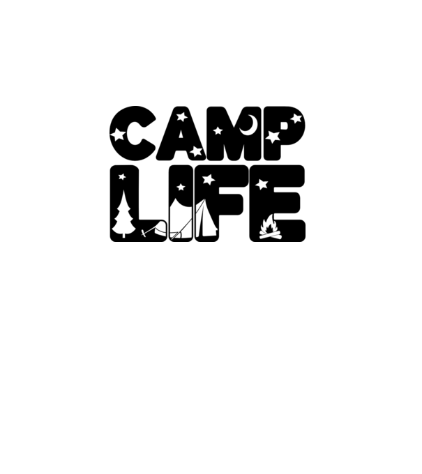 Camp life 2c model alb pe tricou