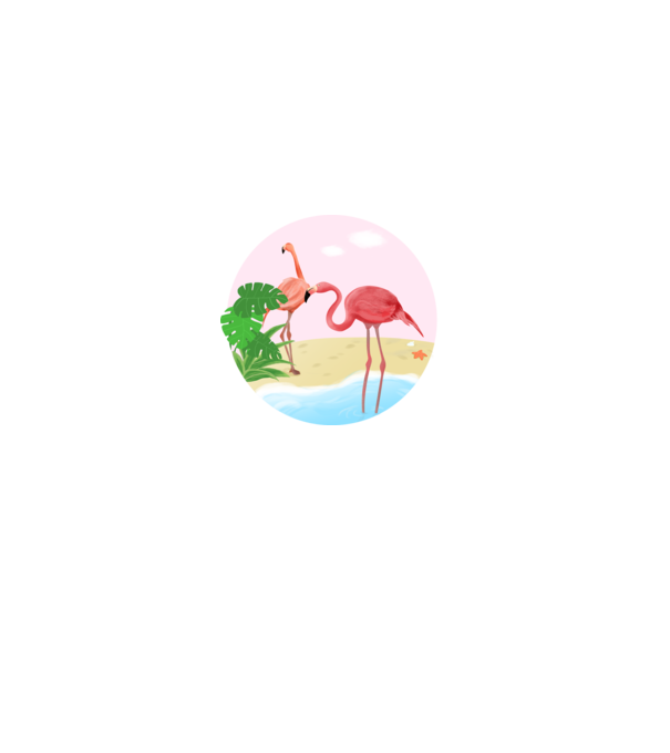 Flamingo model alb pe tricou