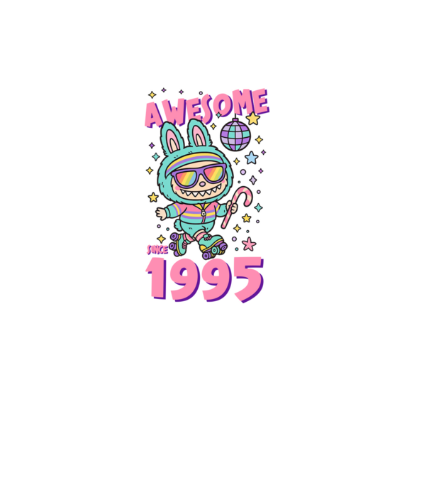 Awesome since 1995 - Labubu model negru pe tricou
