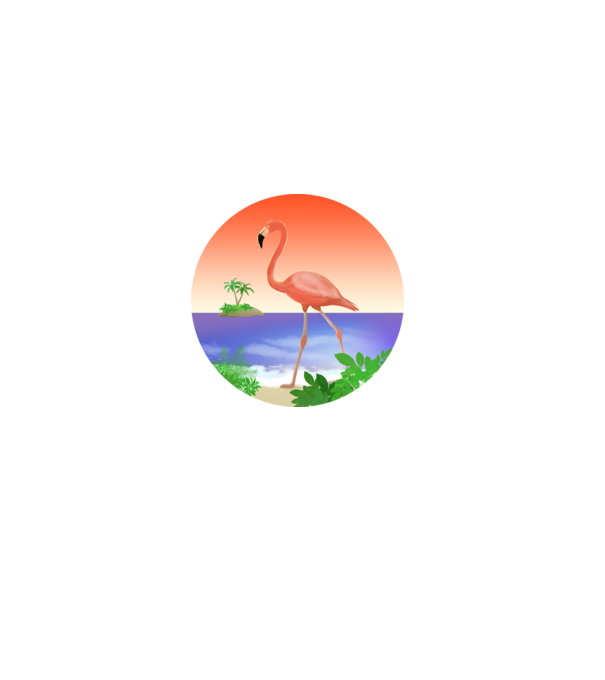 Flamingo model alb pe tricou