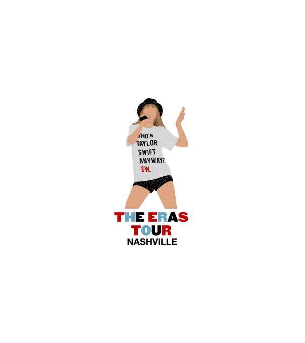 Taylor Swift The Eras Tour Nashville 2 model alb pe tricou
