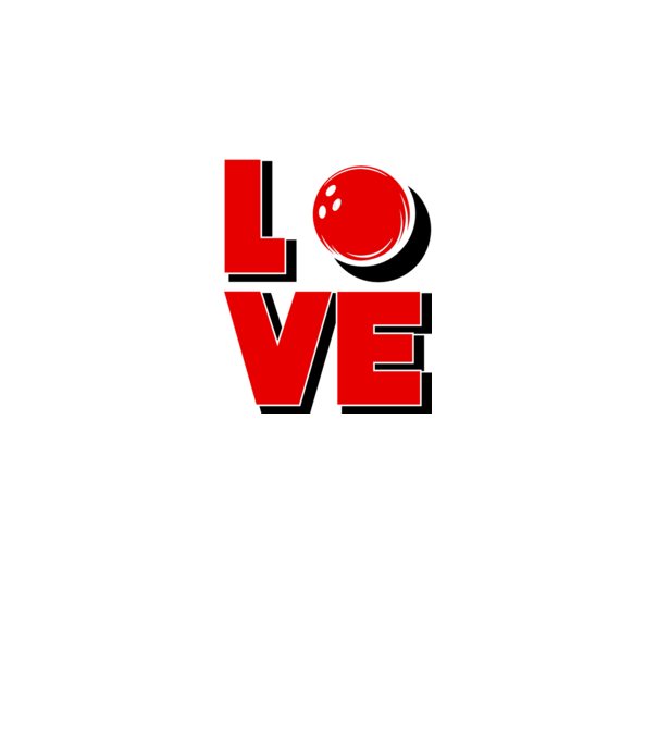 Love bowling model alb pe tricou