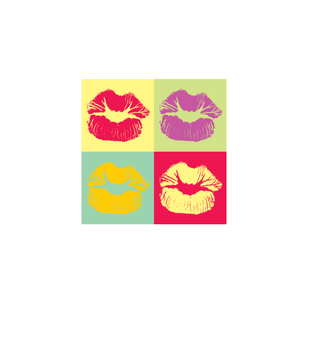 Pop Art Kiss model dusty pink pe tricou