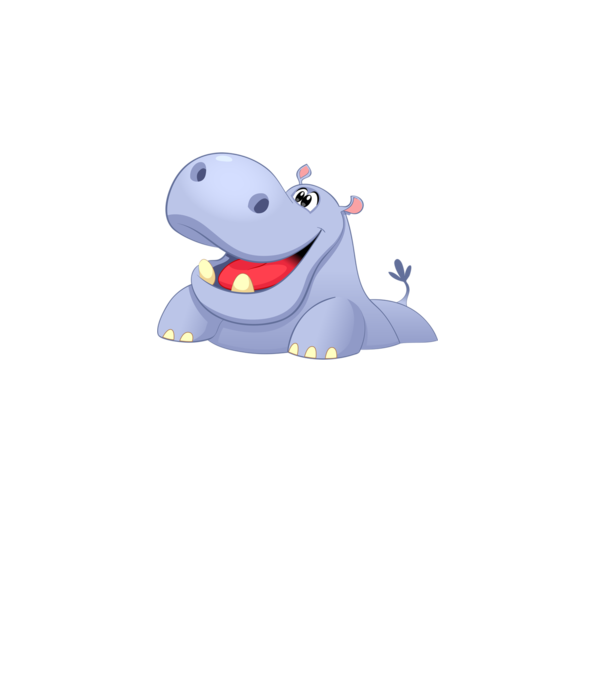 Cute Hippo model turcoaz pe tricou
