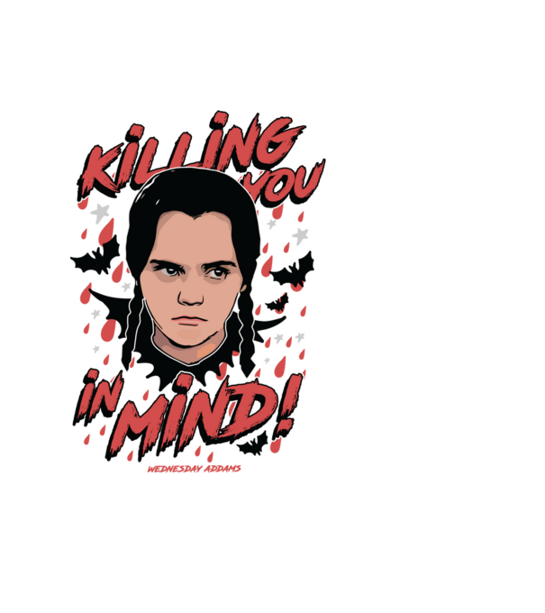 WEDNESDAY Killing You in my mind model albastru deschis pe tricou