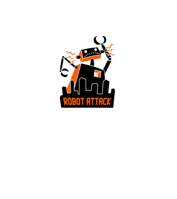 Robot Attack model gri pe tricou