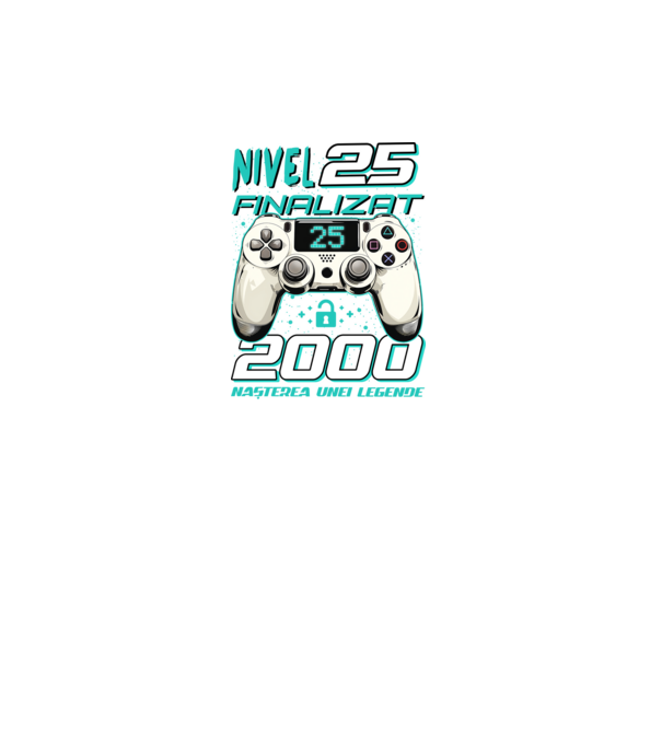 Nivel finalizat 25 2000 model negru pe tricou