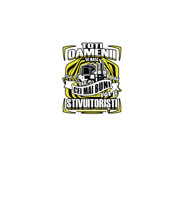 Toți oamenii stivuitoriști model negru pe tricou