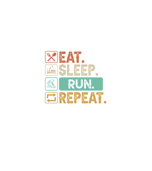 Eat Sleep Run Repeat model negru pe tricou