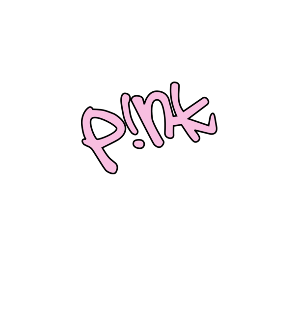 PINK model alb pe tricou