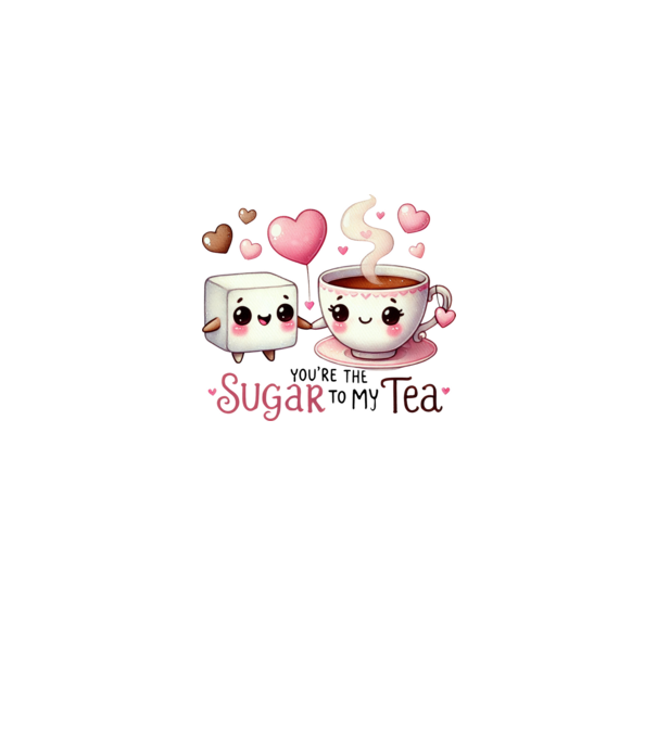 Sugar to my Tea model alb/roșu pe tricou