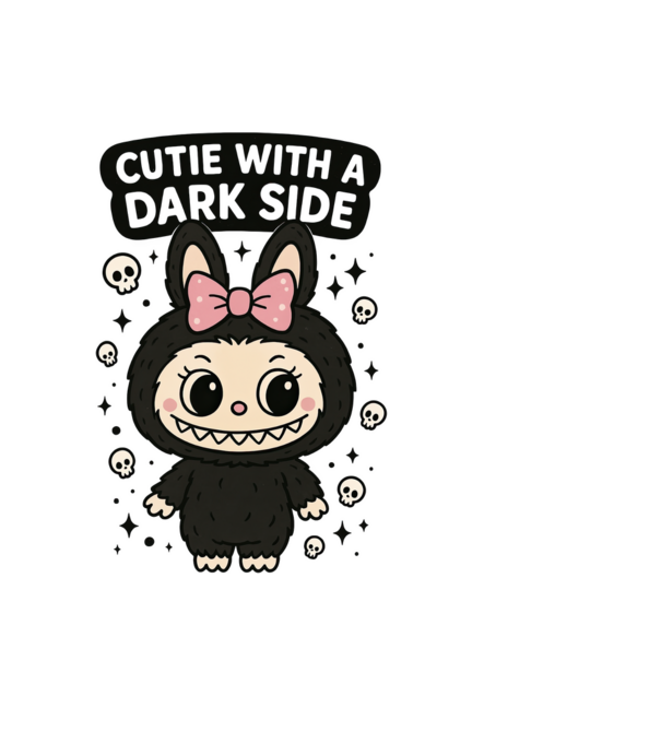 Cutie with a dark side model albastru deschis pe tricou