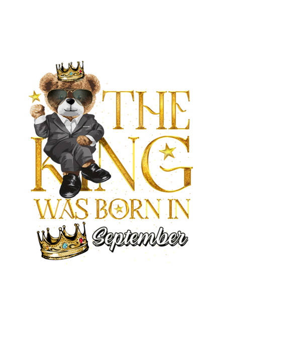 The king was born int SEPTEMBER model negru pe tricou