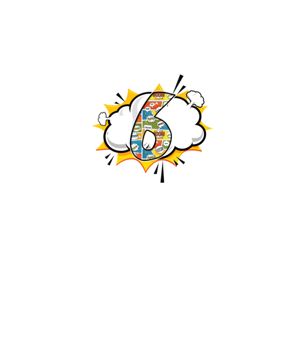 Birthday Comic Number 6 model alb pe tricou