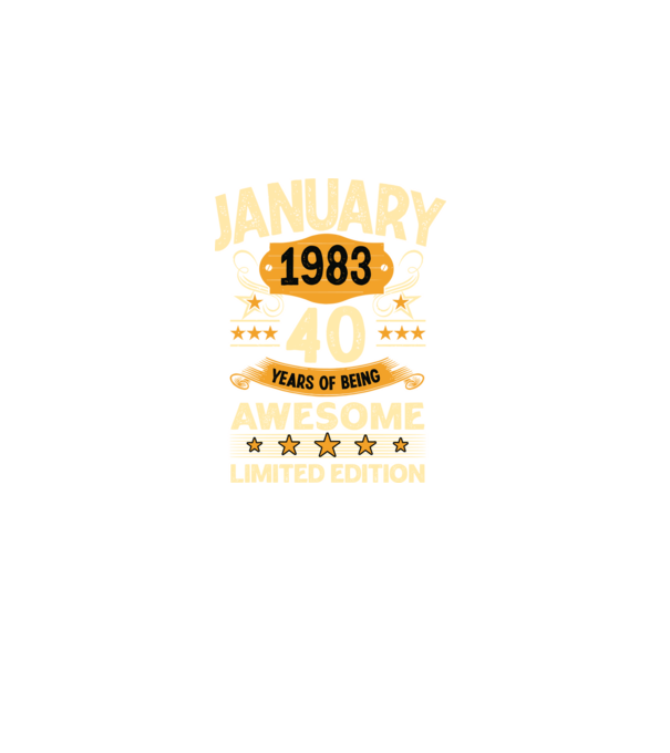 January 1983 40 years of being limited edition model negru pe tricou
