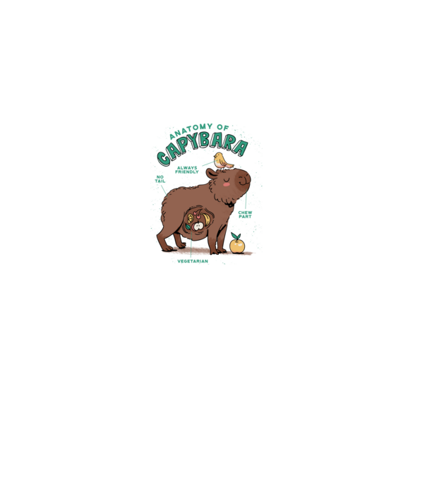 Anatomy of Capybara model roz deschis pe tricou