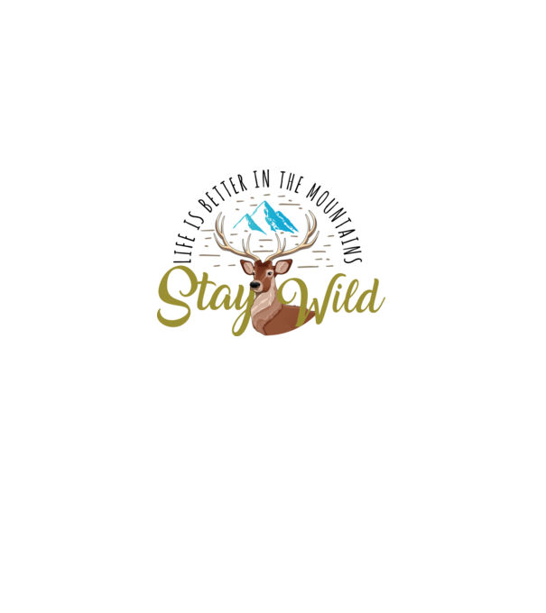 Stay wild Cerb model alb pe tricou