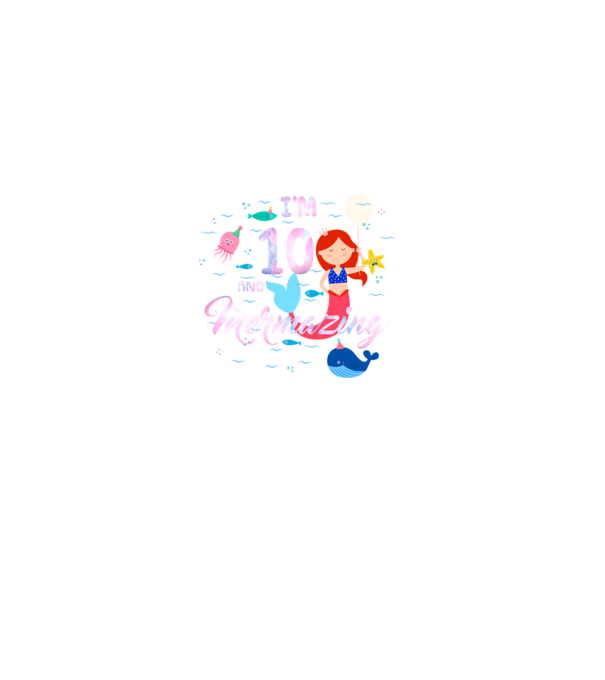 Mermazing Birthday 10 model negru pe tricou