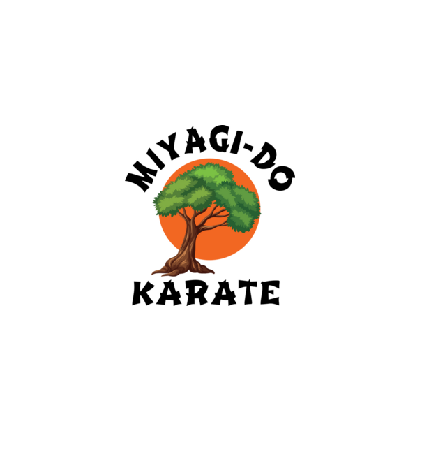 Miyagi-do karate logo model albastru deschis pe tricou