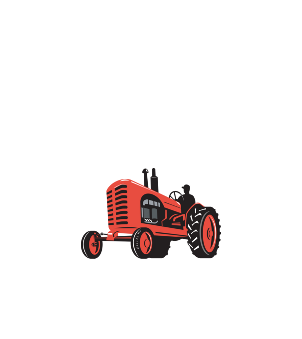 TRACTOR model alb pe tricou
